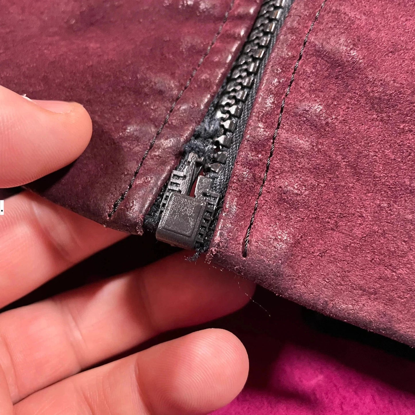 Vintage 80s Multicoloured Leather Bomber Jacket - Medium