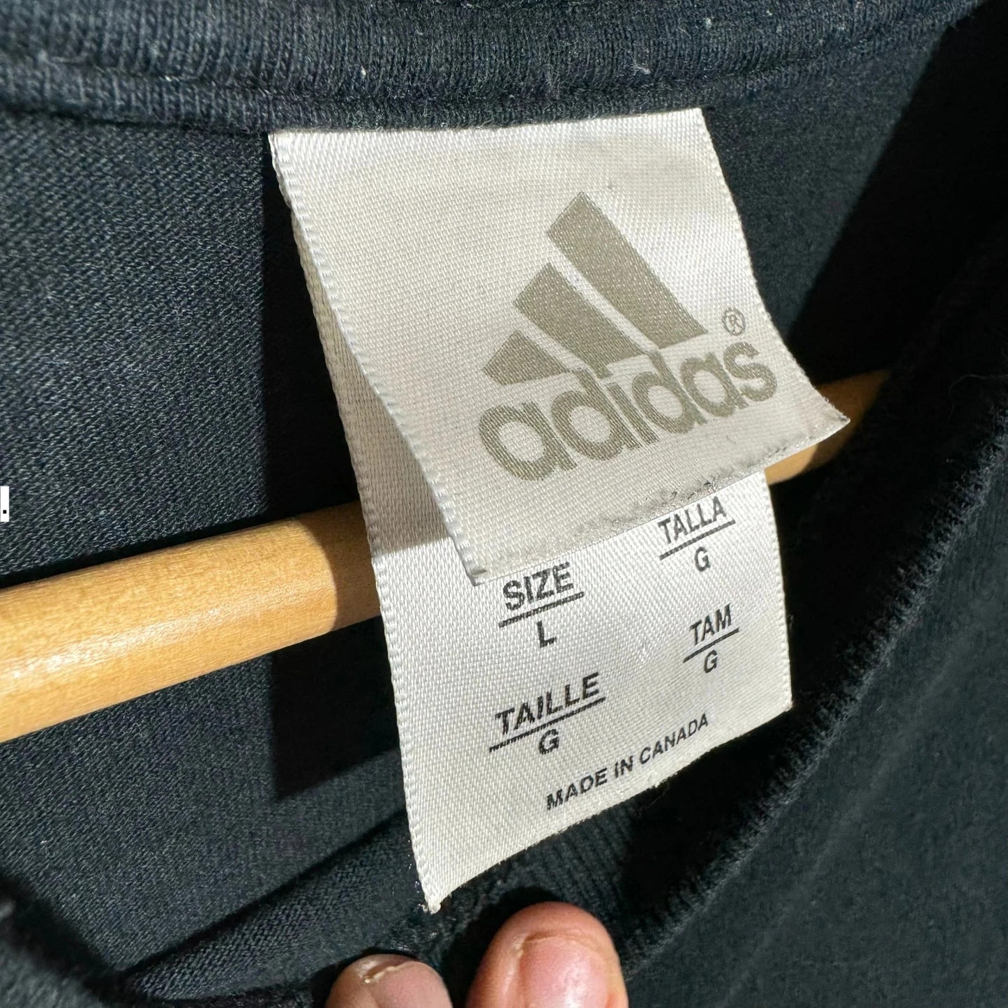 Vintage 90s Black Adidas T Shirt Logo - Large