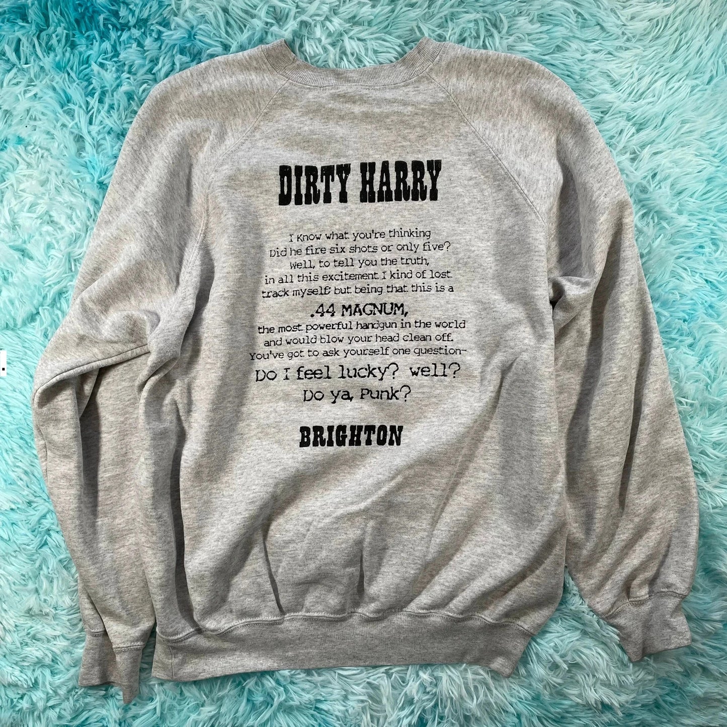 Vintage Grey Dirty Harry Graphic Sweatshirt - Large