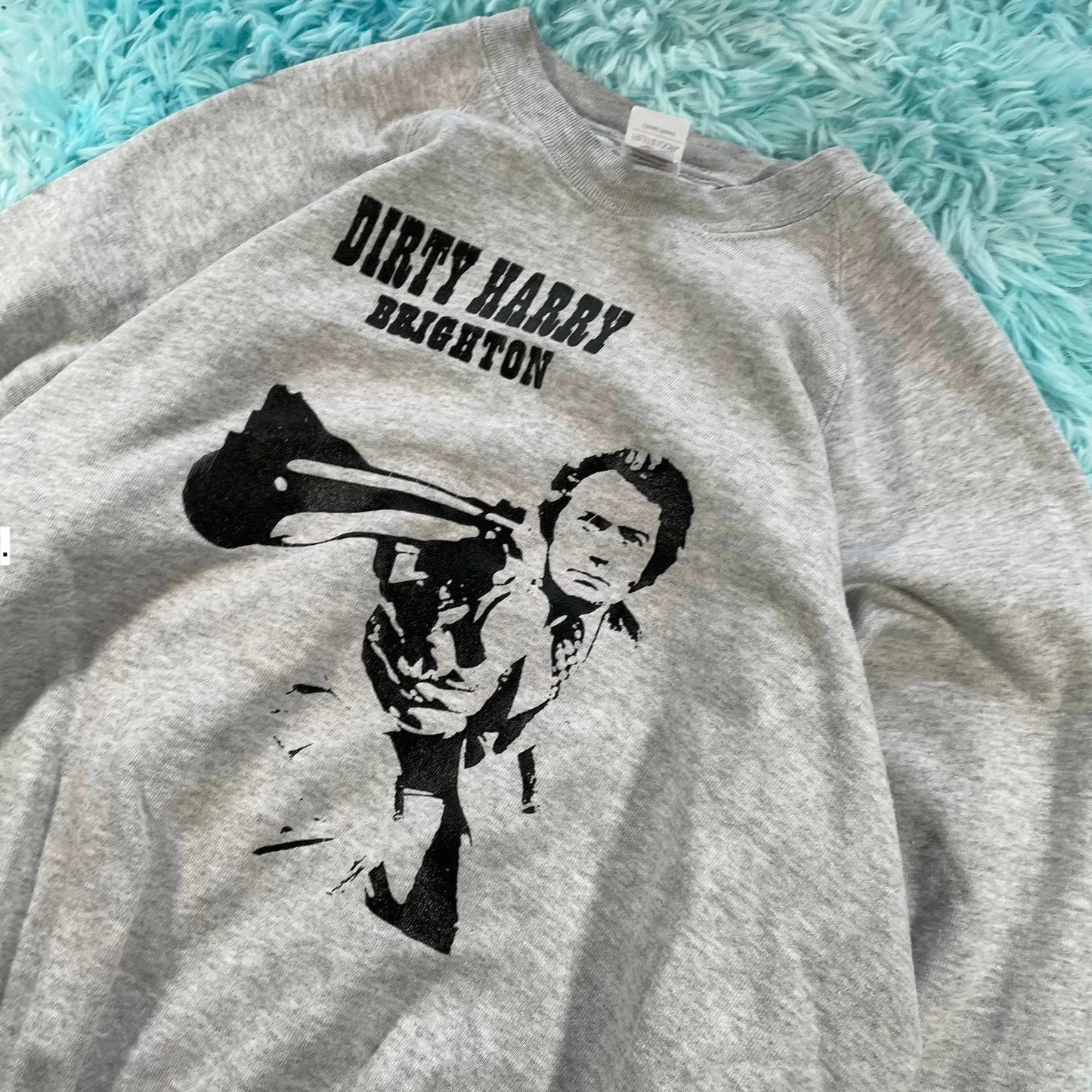 Vintage Grey Dirty Harry Graphic Sweatshirt - Large