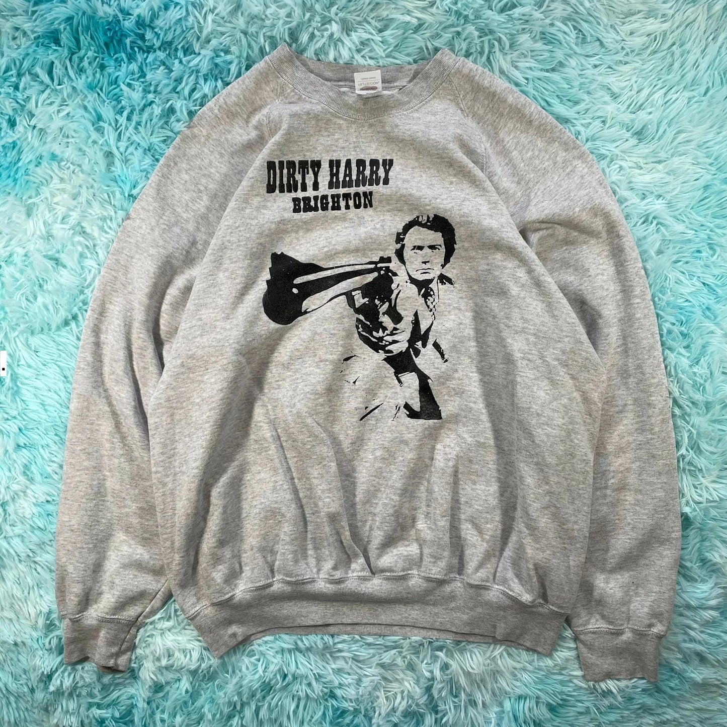 Vintage Grey Dirty Harry Graphic Sweatshirt - Large