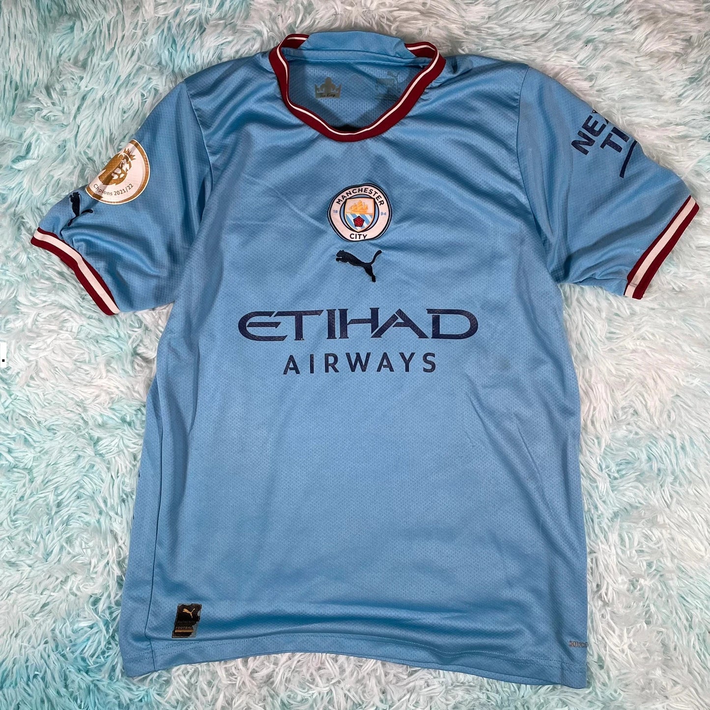 2022 Man City Shirt Haaland Puma Home Kit - Medium