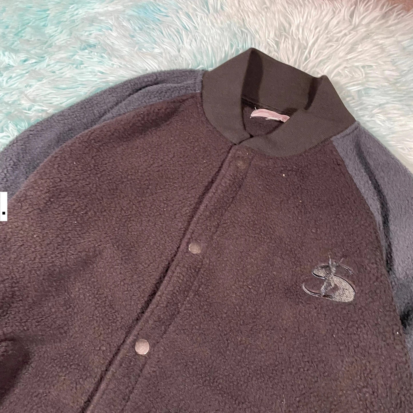Black Yardsale Fleece Bomber Jacket - Small