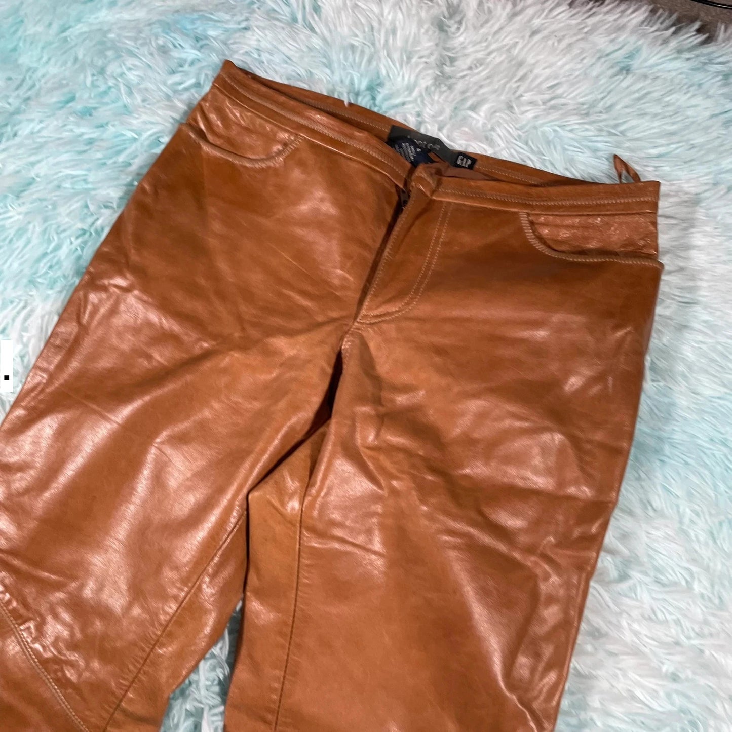 Vintage 00s Brown Gap Leather Trousers - Size 4