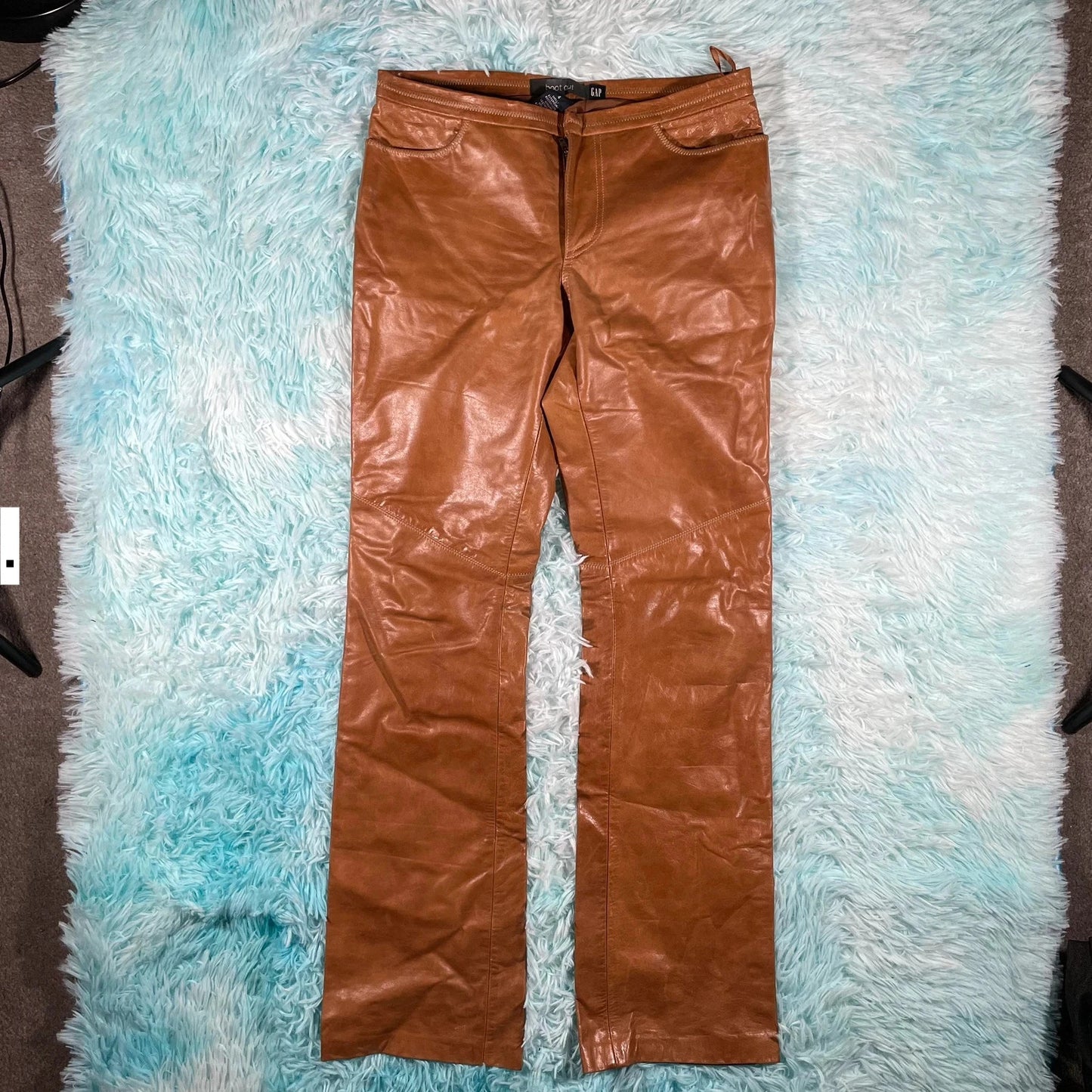 Vintage 00s Brown Gap Leather Trousers - Size 4