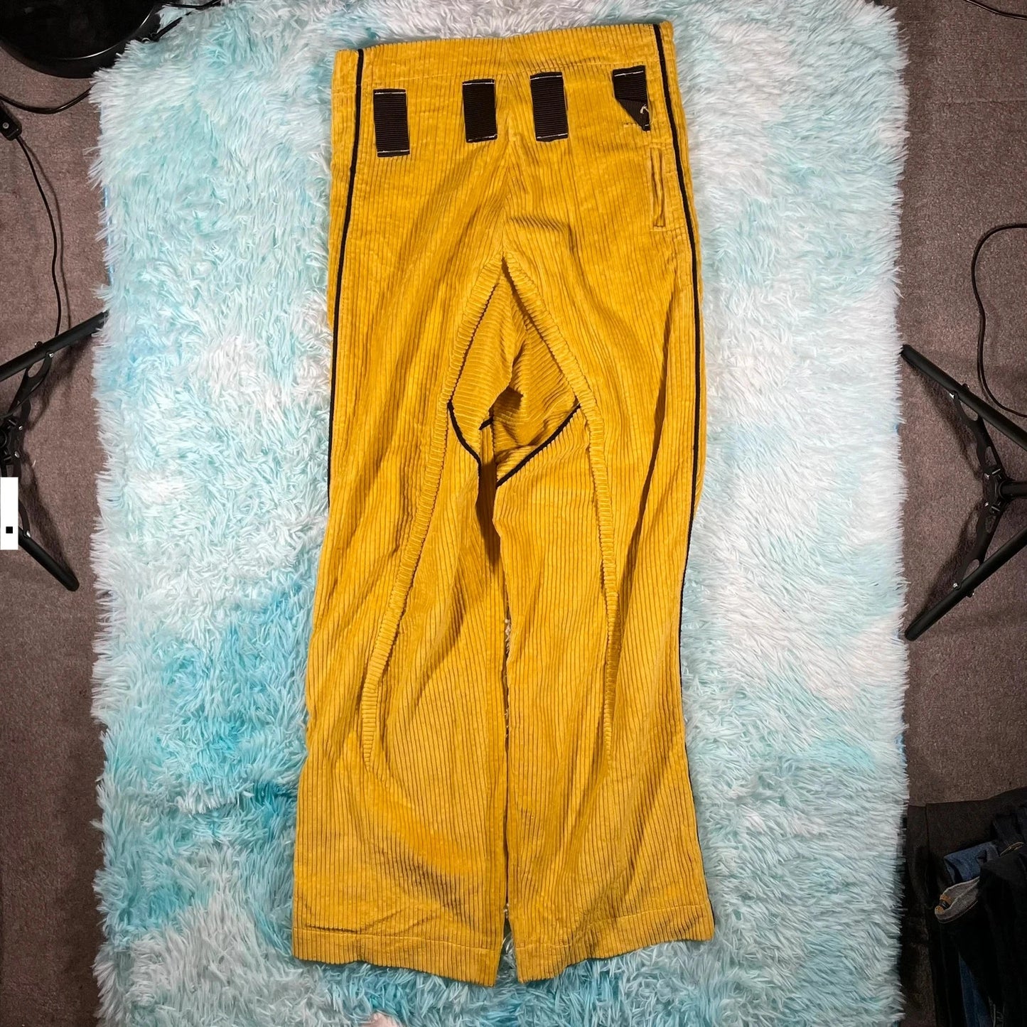 Vintage 90s Yellow Corduroy Workwear Trousers - W34 L32