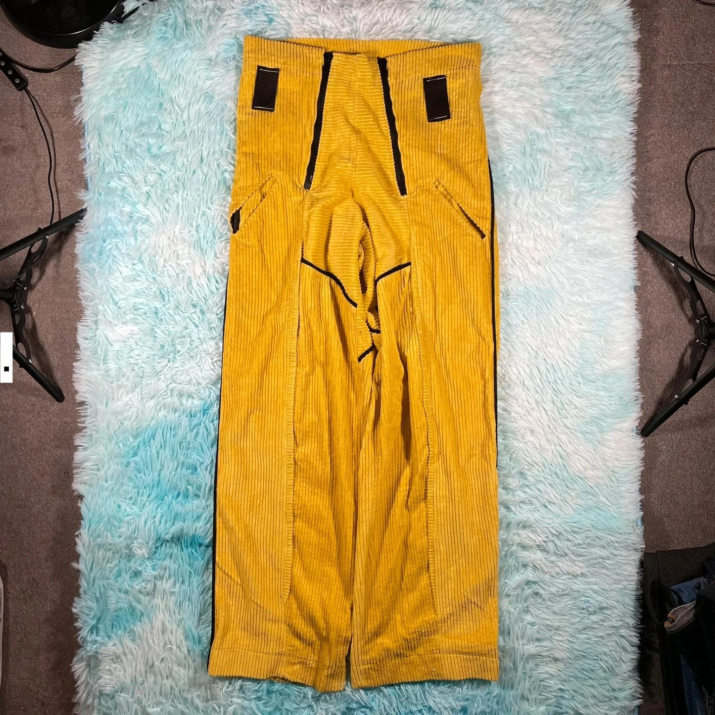 Vintage 90s Yellow Corduroy Workwear Trousers - W34 L32