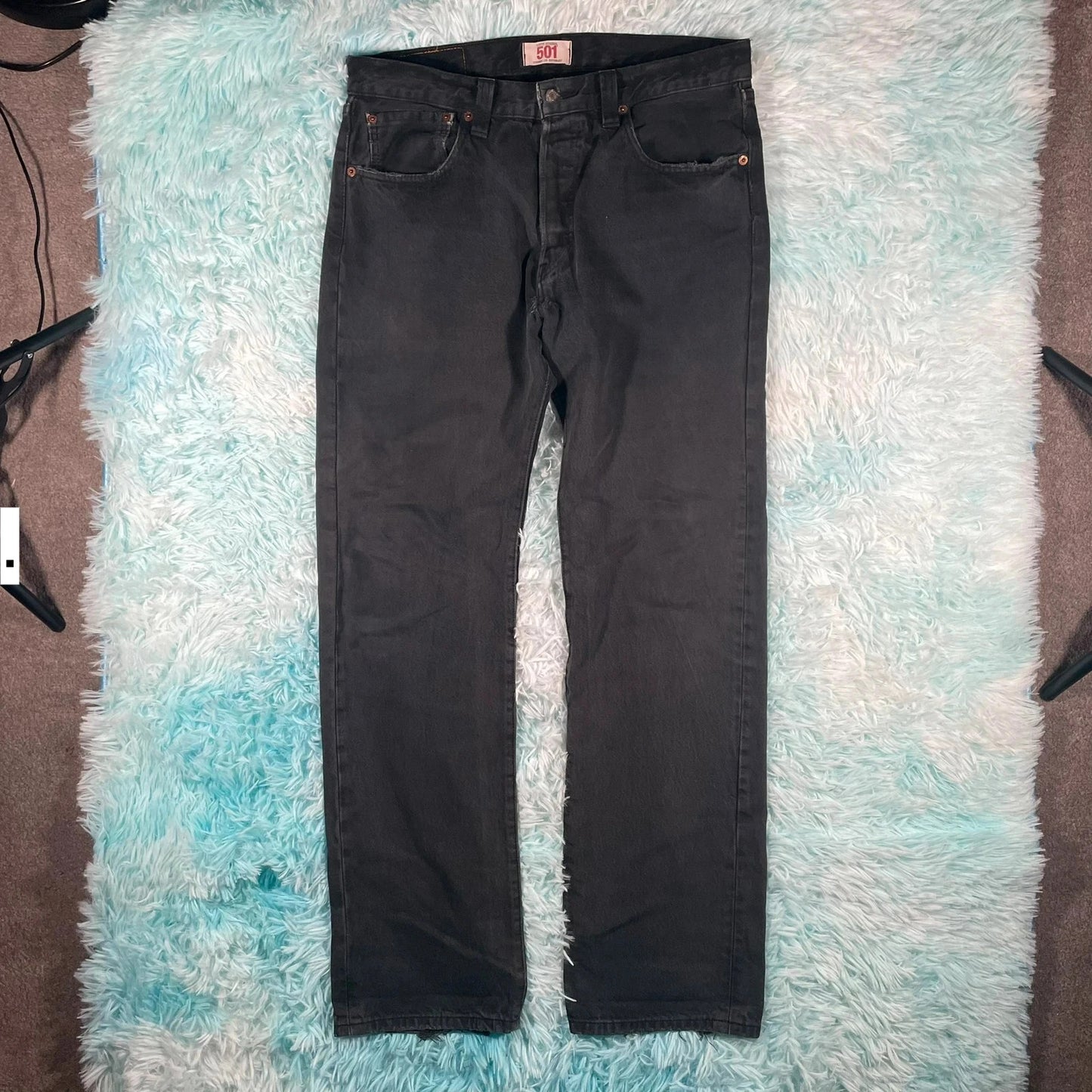 Vintage 90s Black Levi’s 501 Jeans Straight Leg - 33W 32L