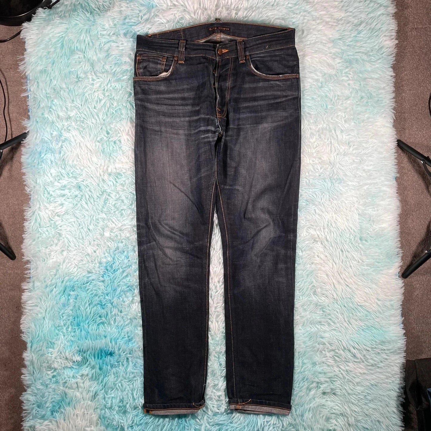 Navy Nudie Jeans Straight Leg - W31 L32