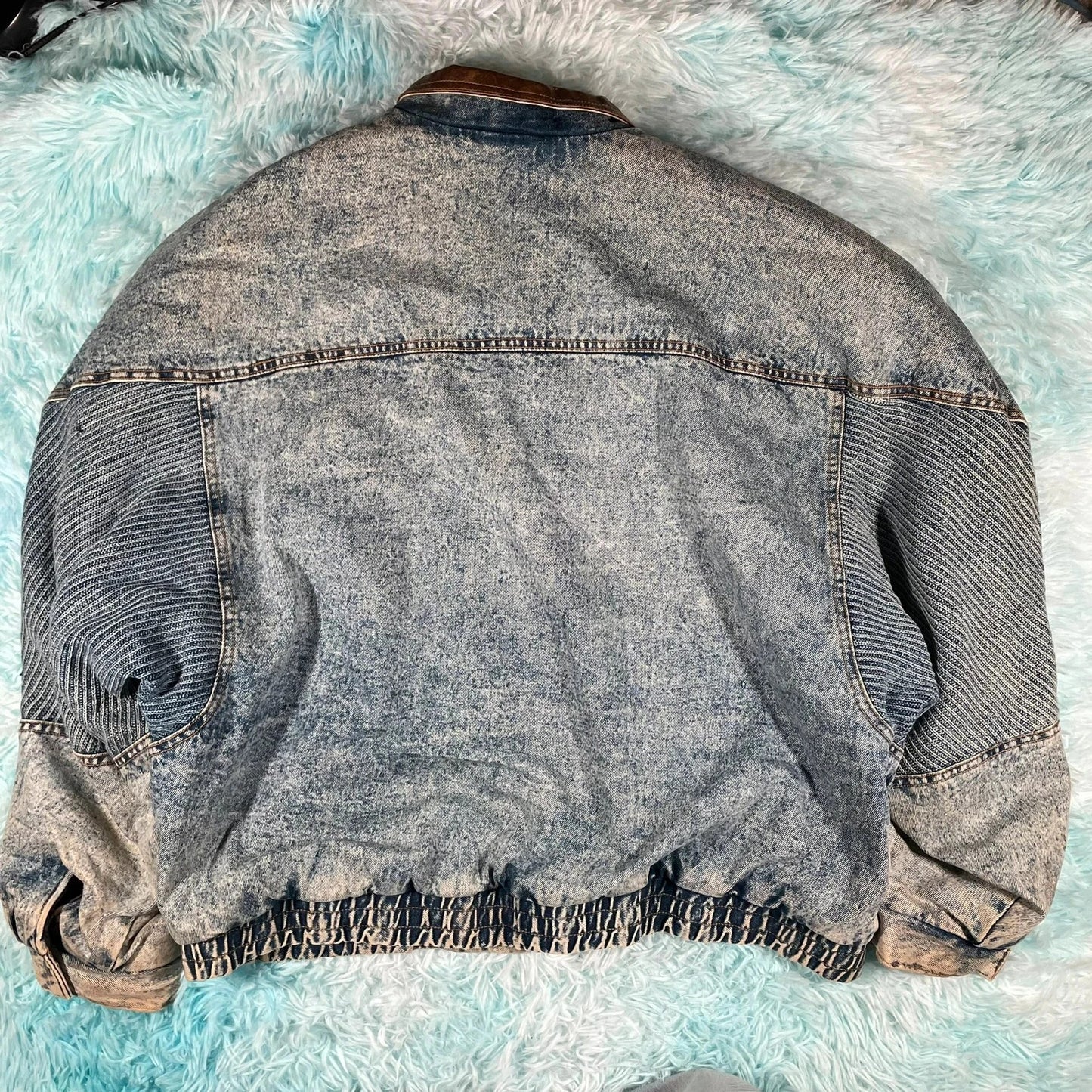 Vintage 80s Denim Bomber Jacket - XL