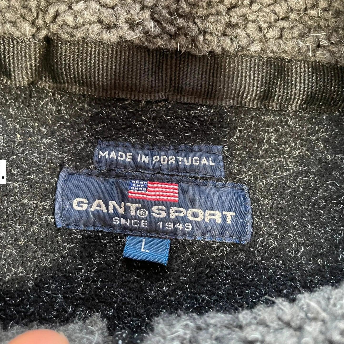 Vintage 90s Black Gant Sherpa Fleece 1/4 Zip - Large