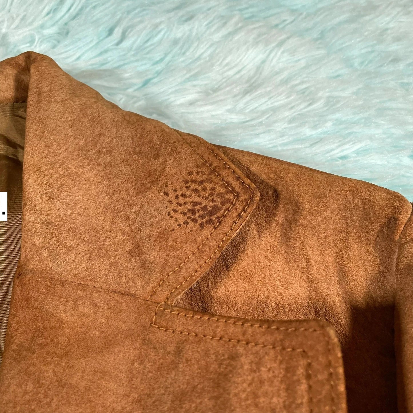 Vintage 90s Suede Leather Blazer Jacket - Small