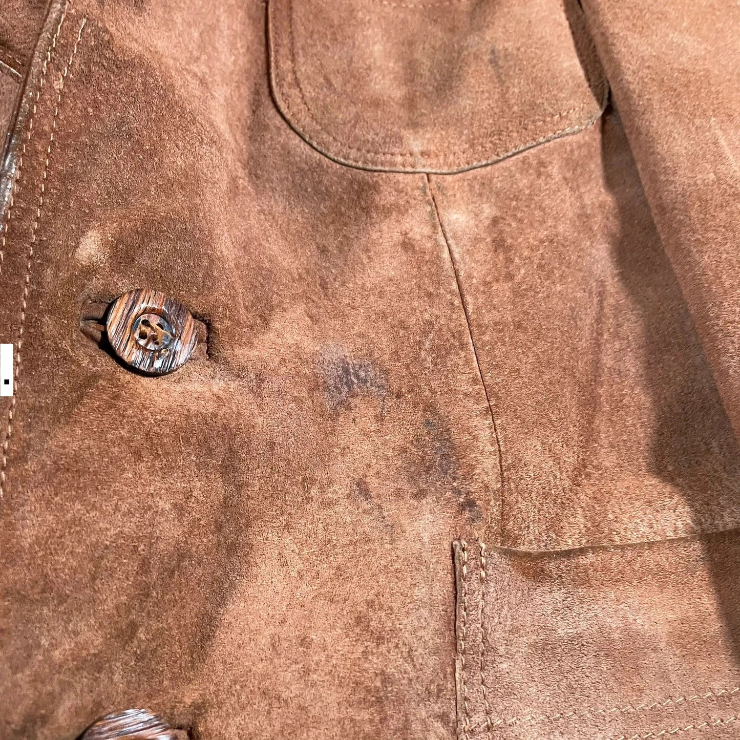 Vintage 90s Suede Leather Blazer Jacket - Small