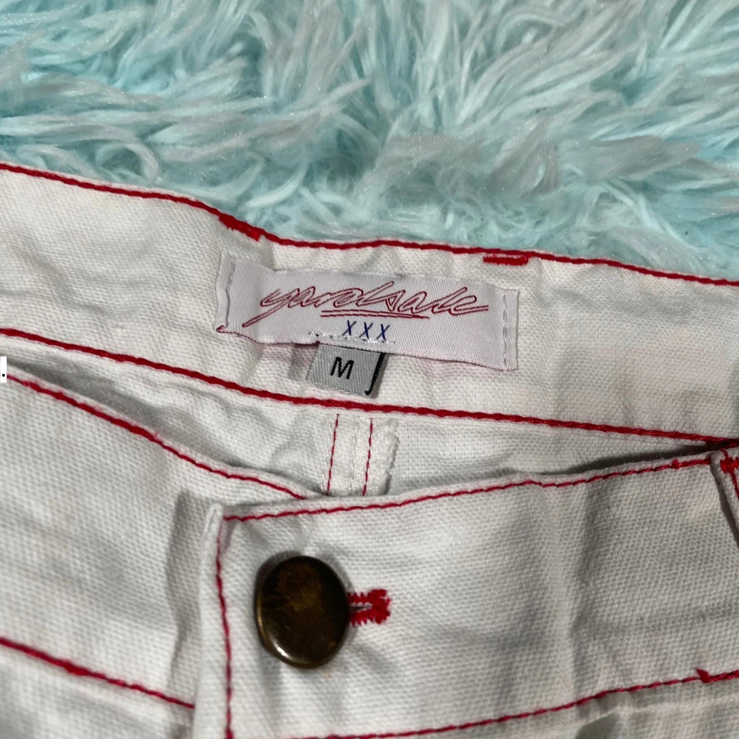 White Yardsale Shorts Jorts - Medium