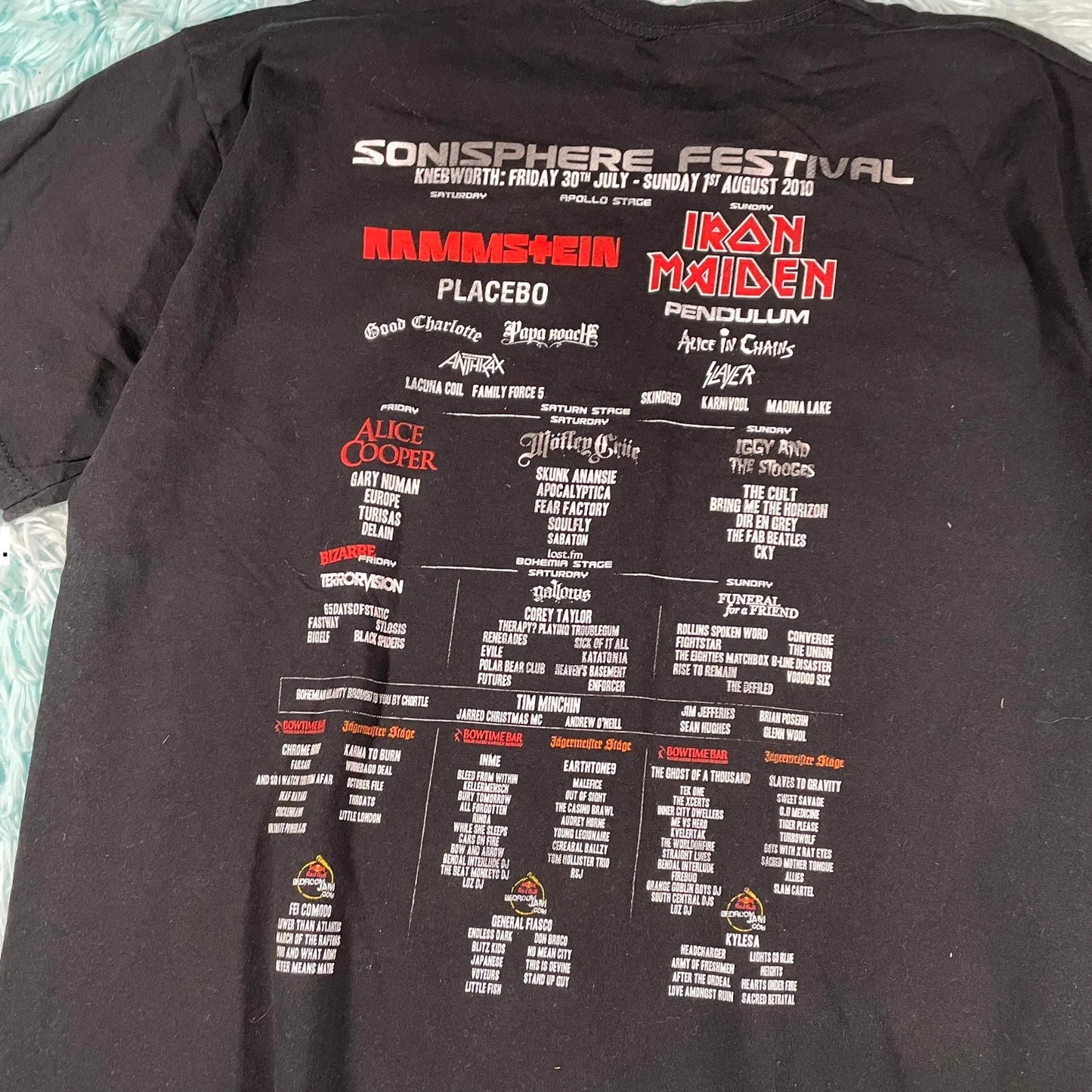 Vintage Black 2010 Sonisphere Festival T Shirt - Large