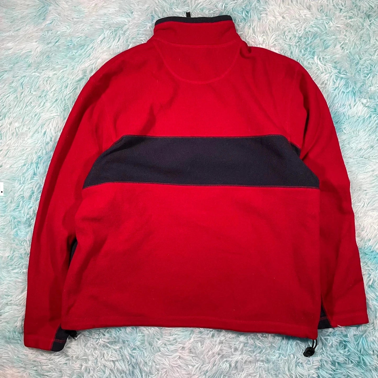 Vintage 00s Red Old Navy 1/4 Zip Fleece Spellout - Large