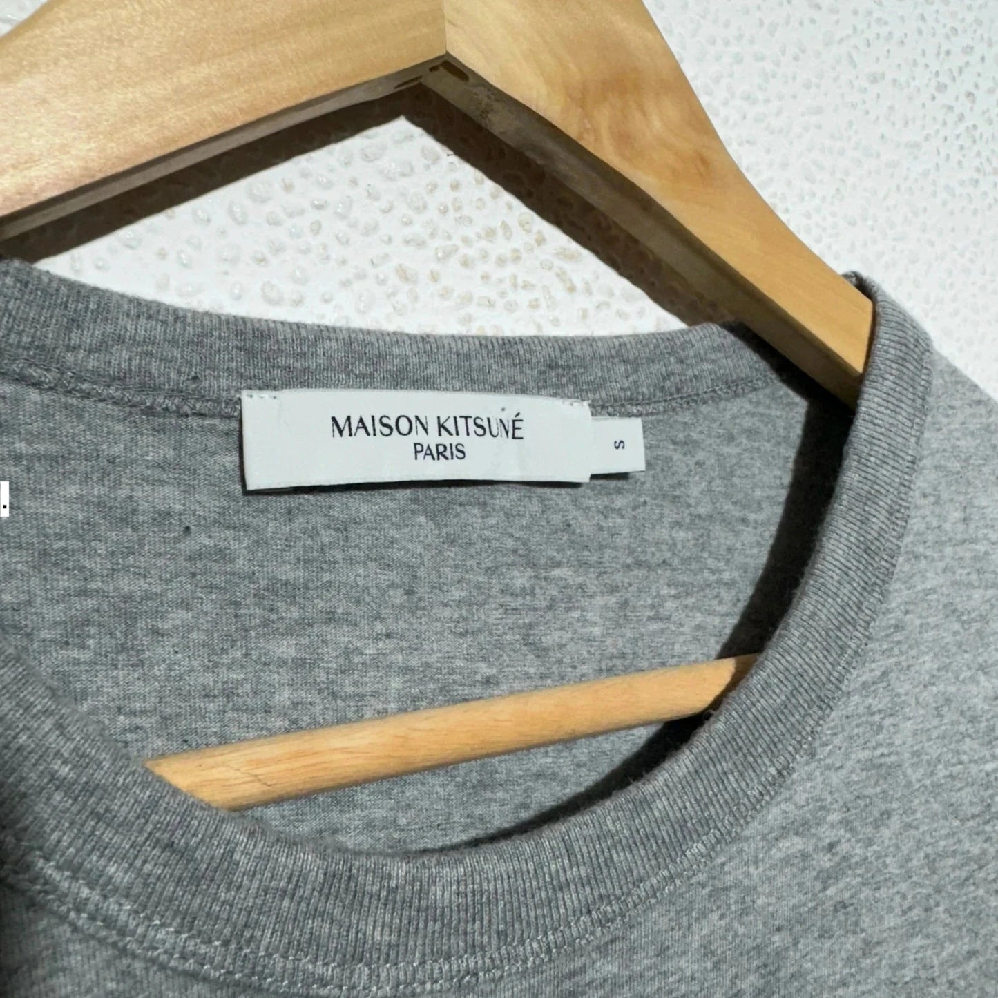 Grey Maison Kitsune T Shirt Plain - Small