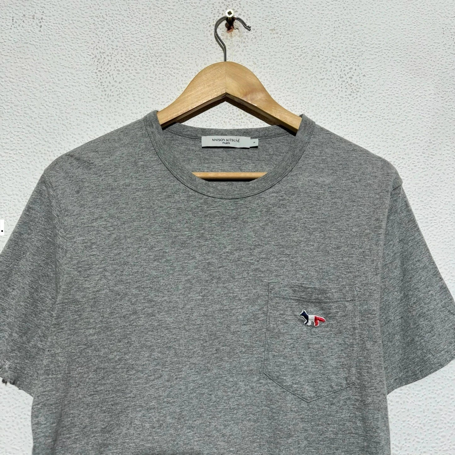 Grey Maison Kitsune T Shirt Plain - Small