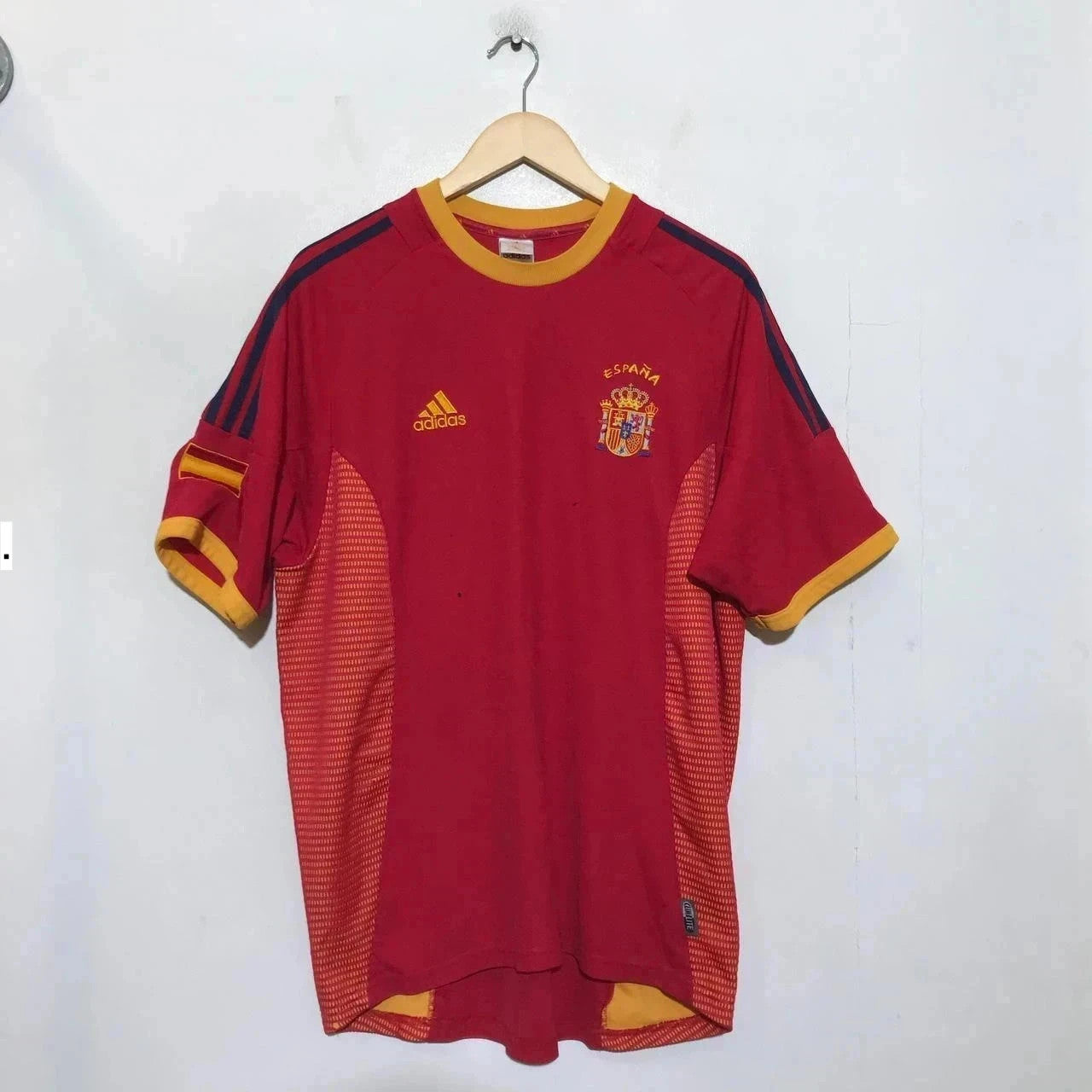 Vintage 2002 Spain Shirt Home Kit Adidas Red - Large