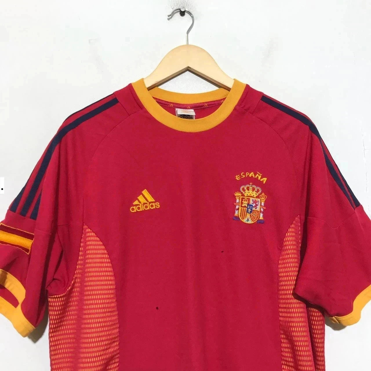 Vintage 2002 Spain Shirt Home Kit Adidas Red - Large
