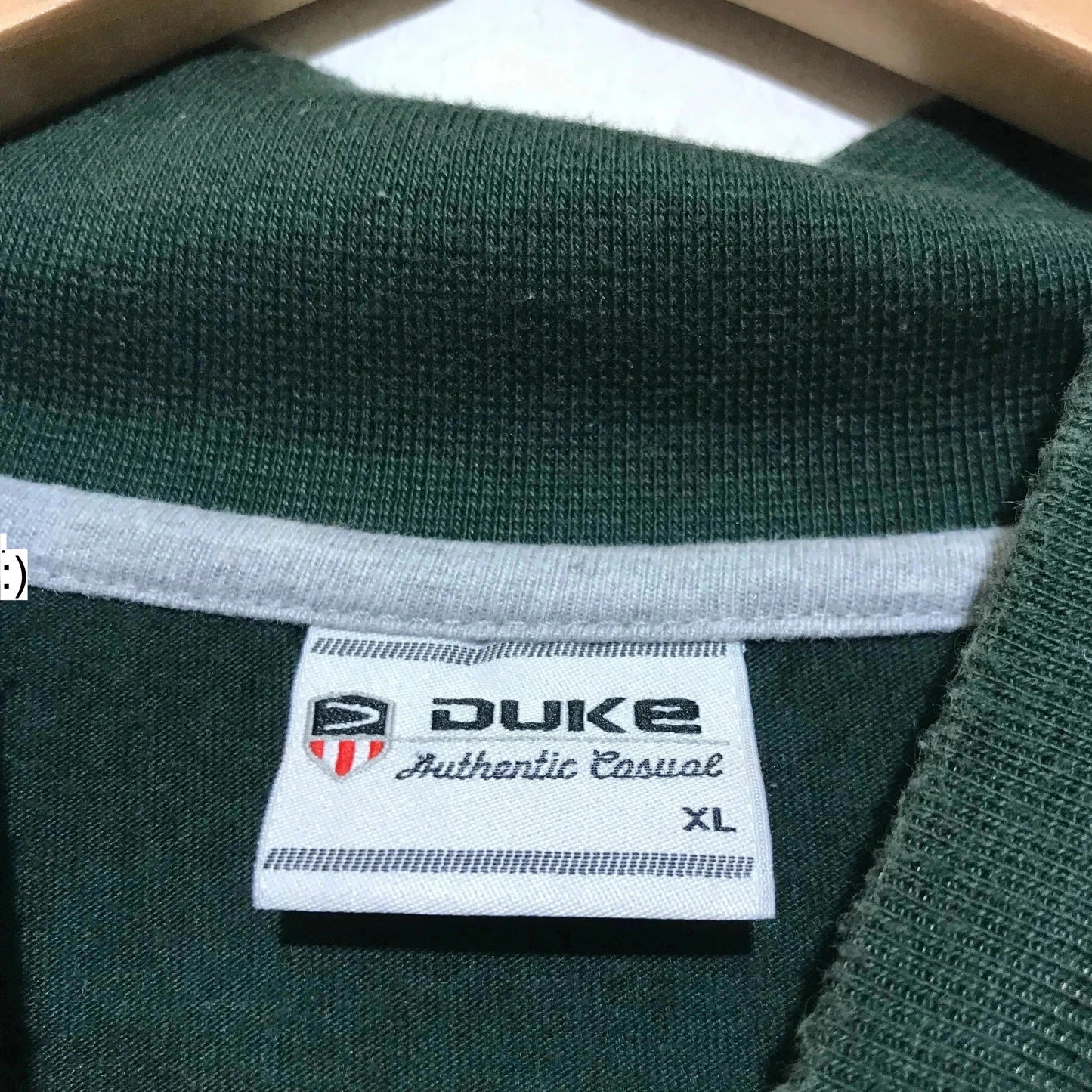 Vintage 00s Forest Green Duke Mock Neck T Shirt "Core" - XL