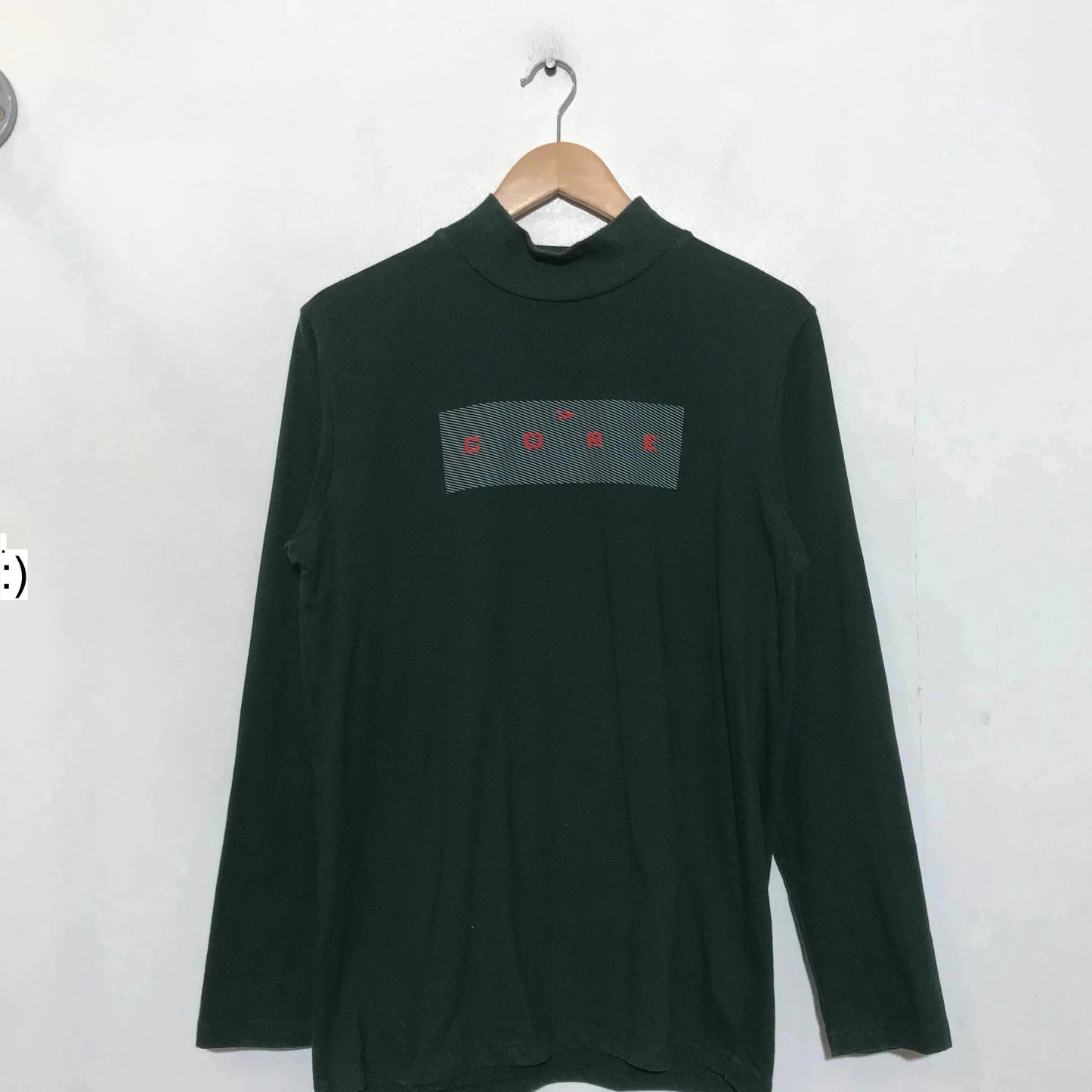 Vintage 00s Forest Green Duke Mock Neck T Shirt "Core" - XL