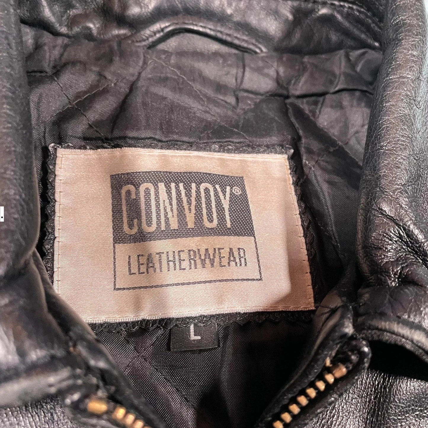 Vintage 90s Black Boxy Leather Jacket - Large