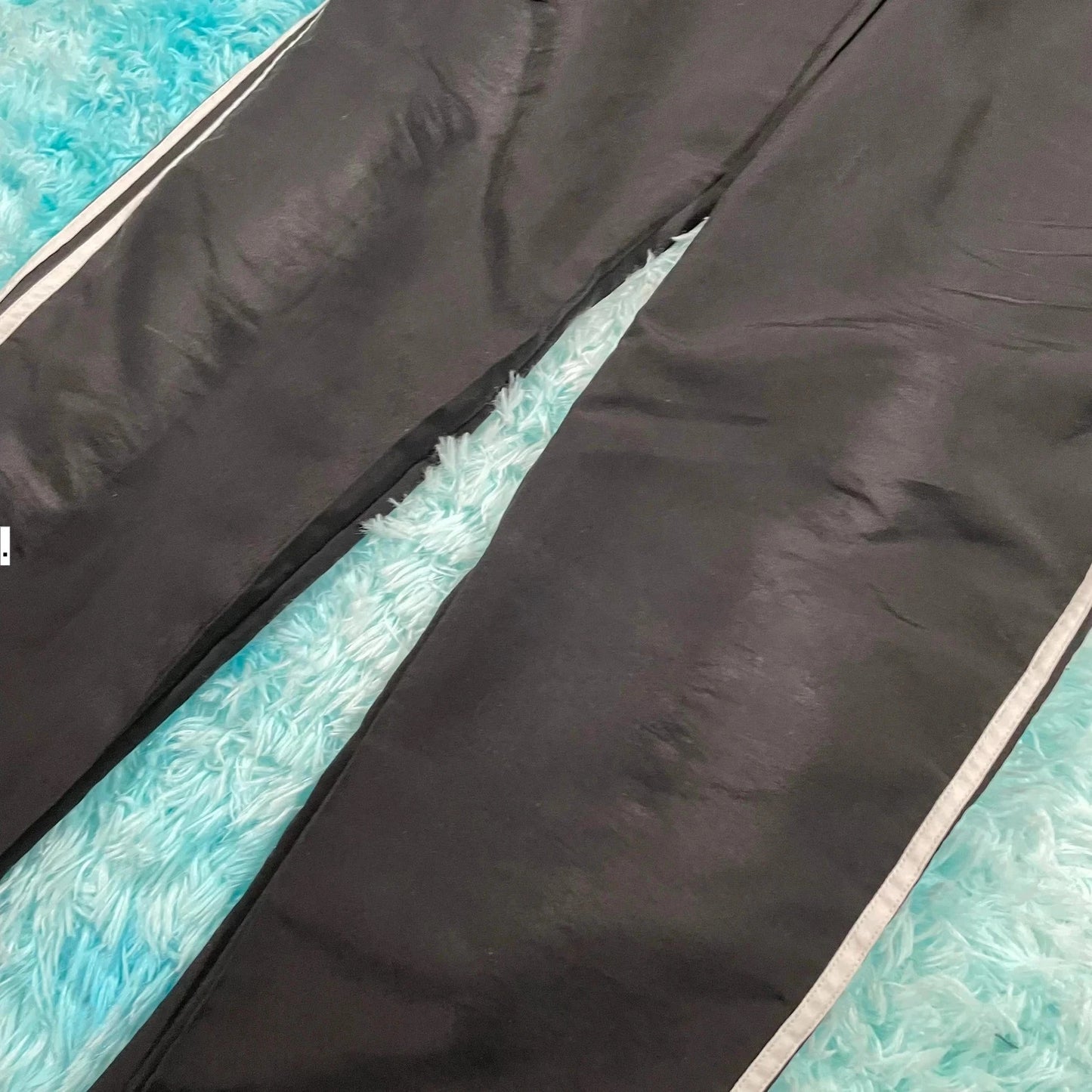 Vintage Black Adidas Tracksuit Bottoms - Large
