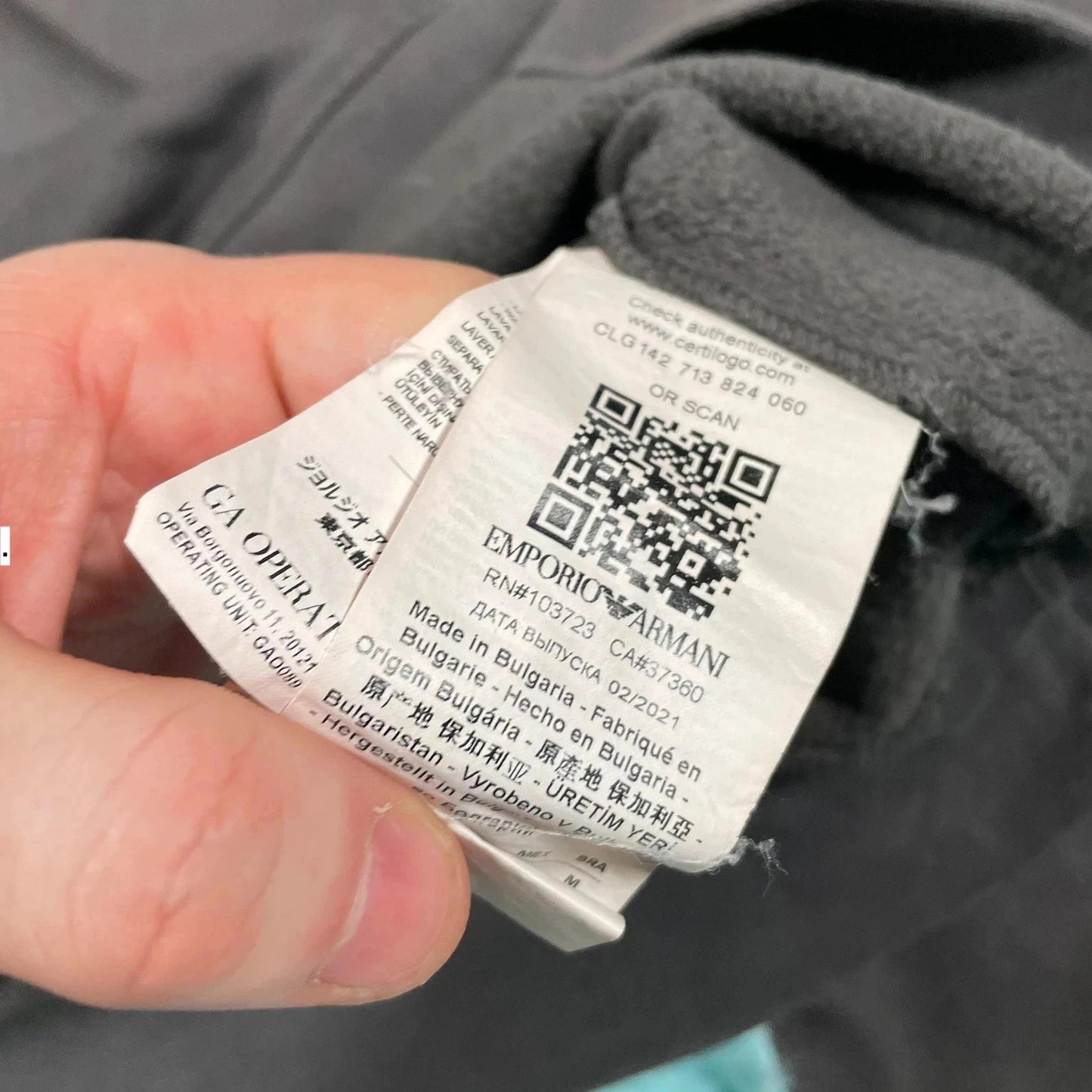 Grey Giorgio Armani Sweatshirt - Medium