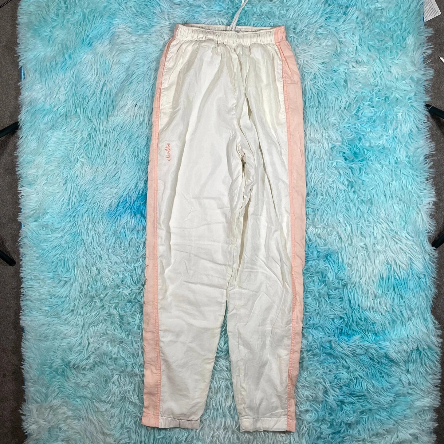 Vintage 80s White & Peach Retro Ellesse Shell Tracksuit Set - Medium