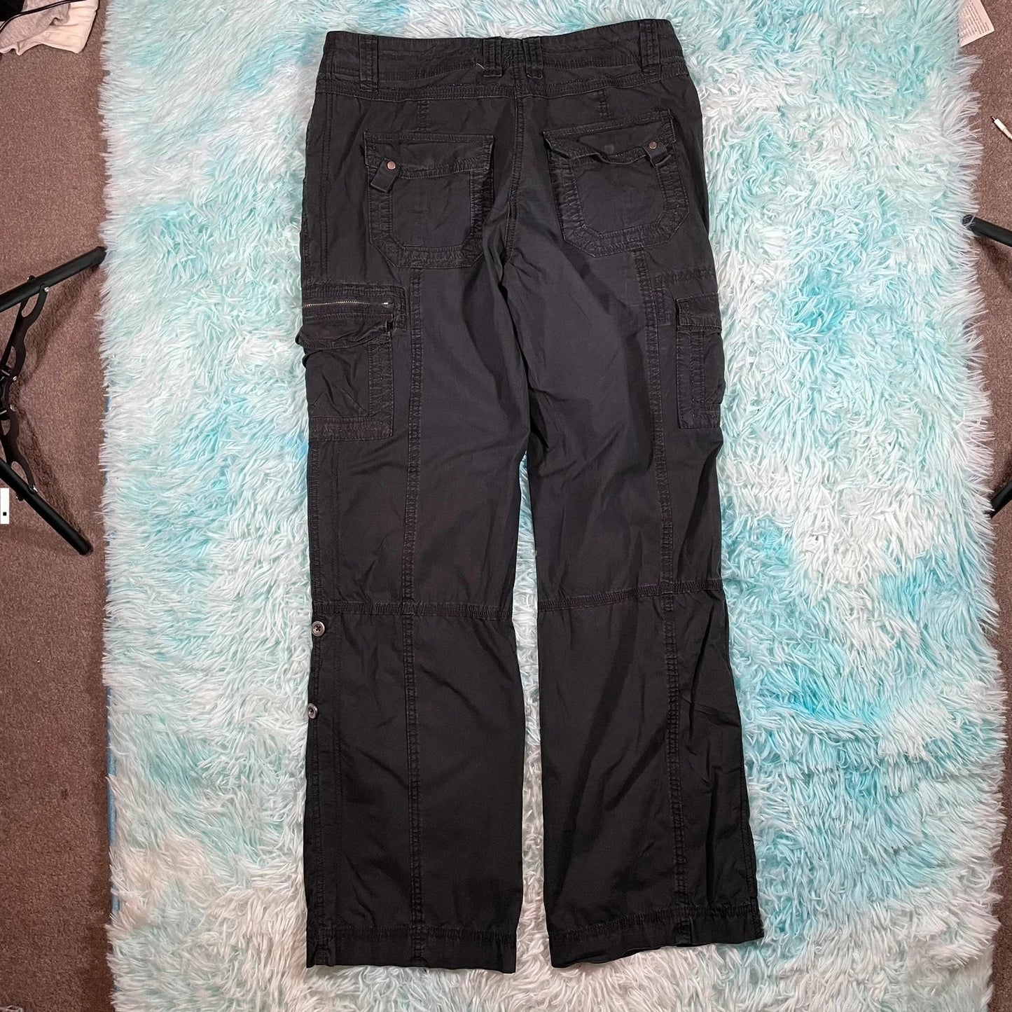 Vintage Black Cargo Trousers M&S - Size 14