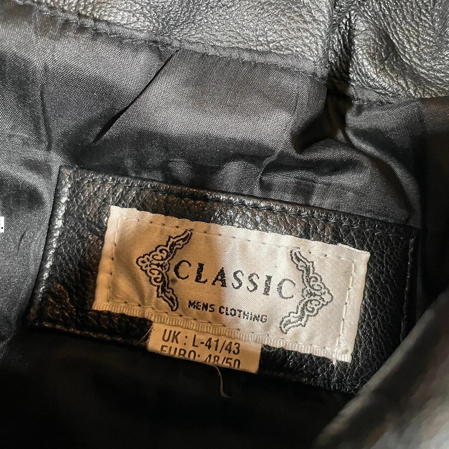 Vintage 90s Black Leather Jacket - Large