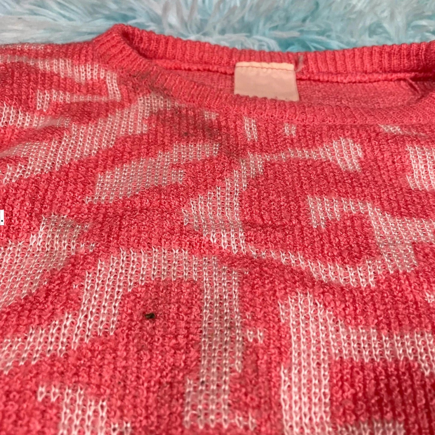 Vintage 80s Pink Patterned Knitted Jumper - Size 12
