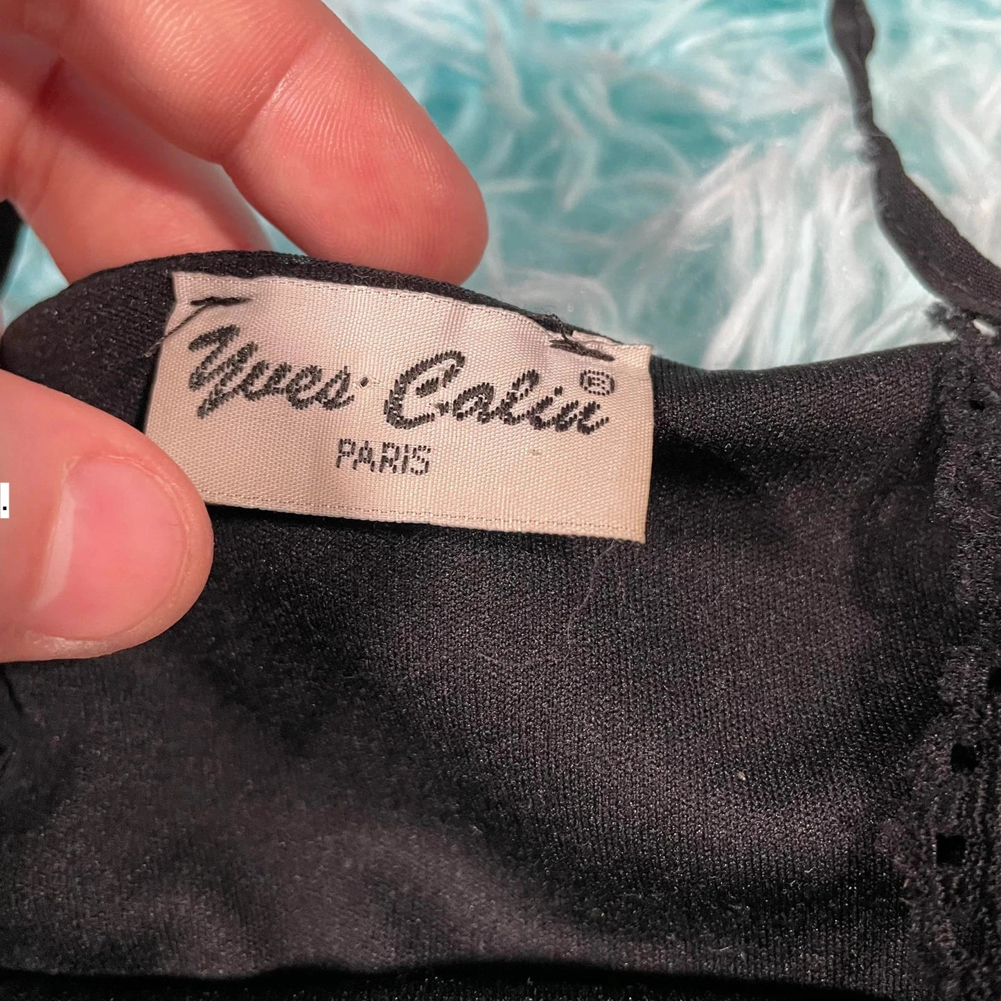 Vintage 90s Black Floral Yves Calin Cami Top - Size 8