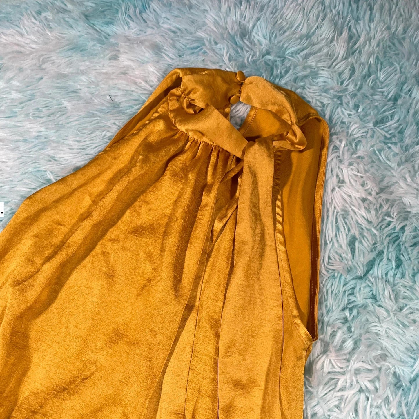 Vintage Coast Ochre Halter Neck Top - Size 12