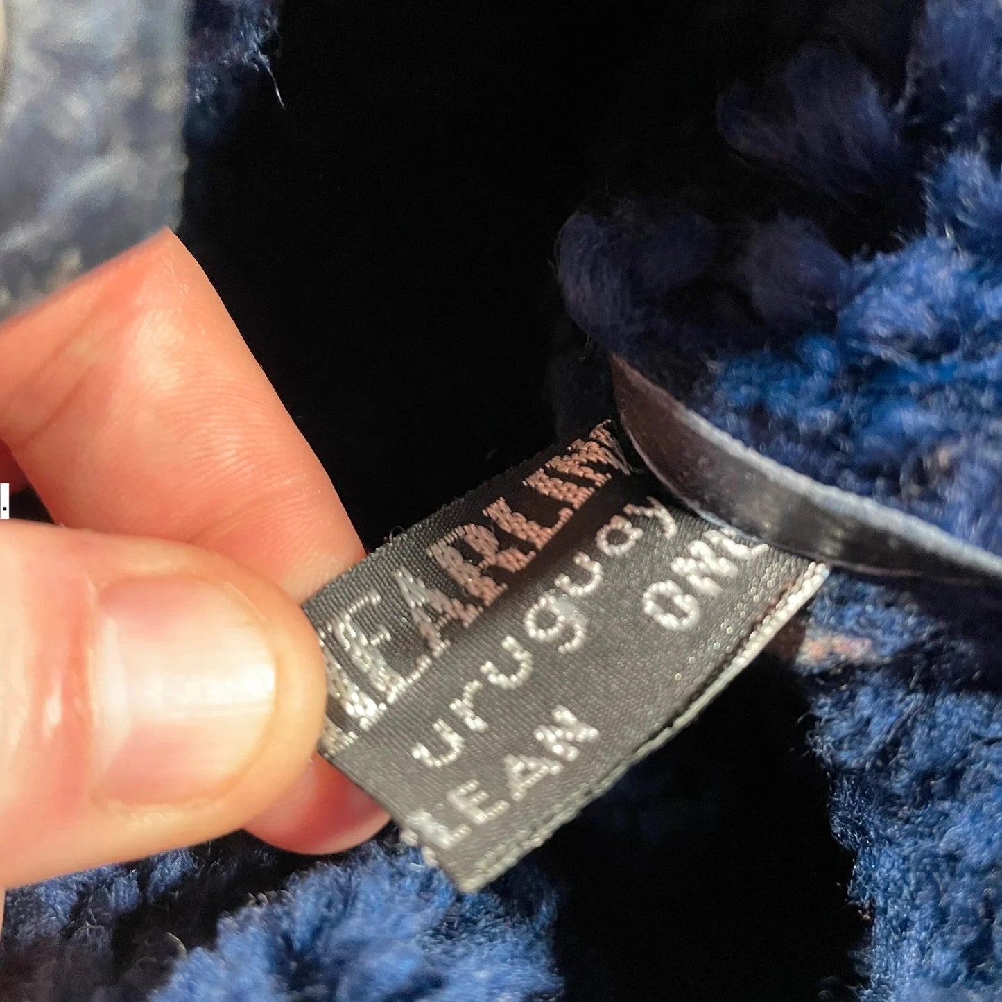 Vintage 90s Navy Shearling Jacket - Size 18