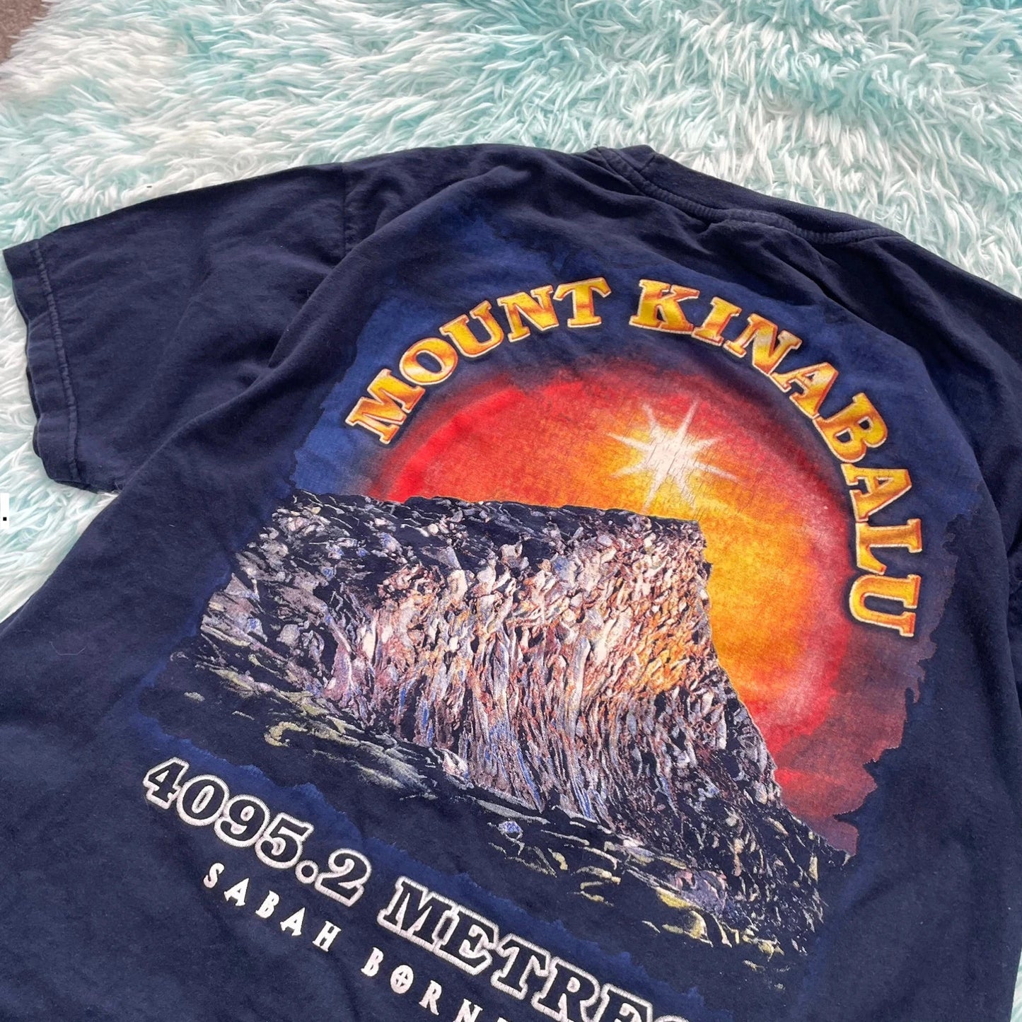 Vintage Navy Kinabalu Graphic T Shirt - Large