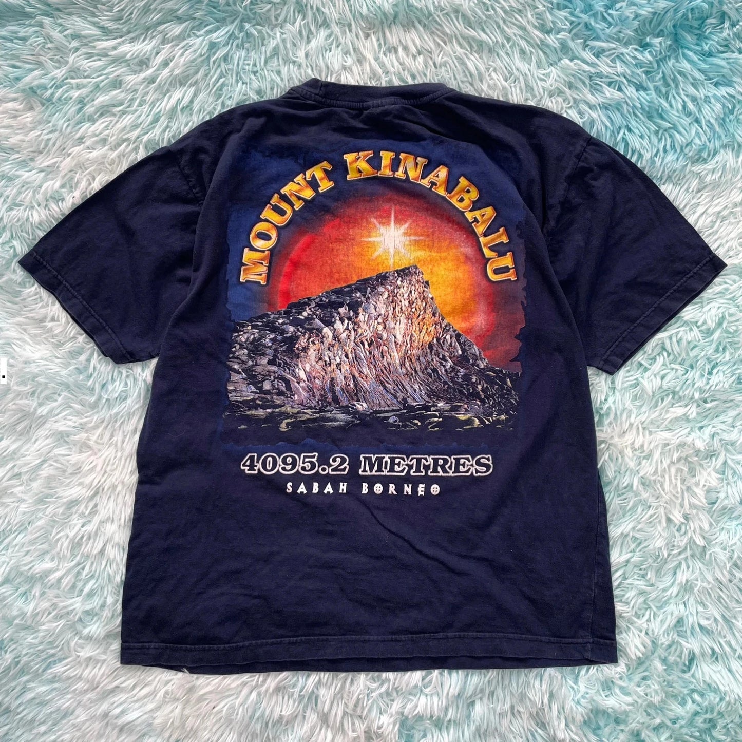 Vintage Navy Kinabalu Graphic T Shirt - Large
