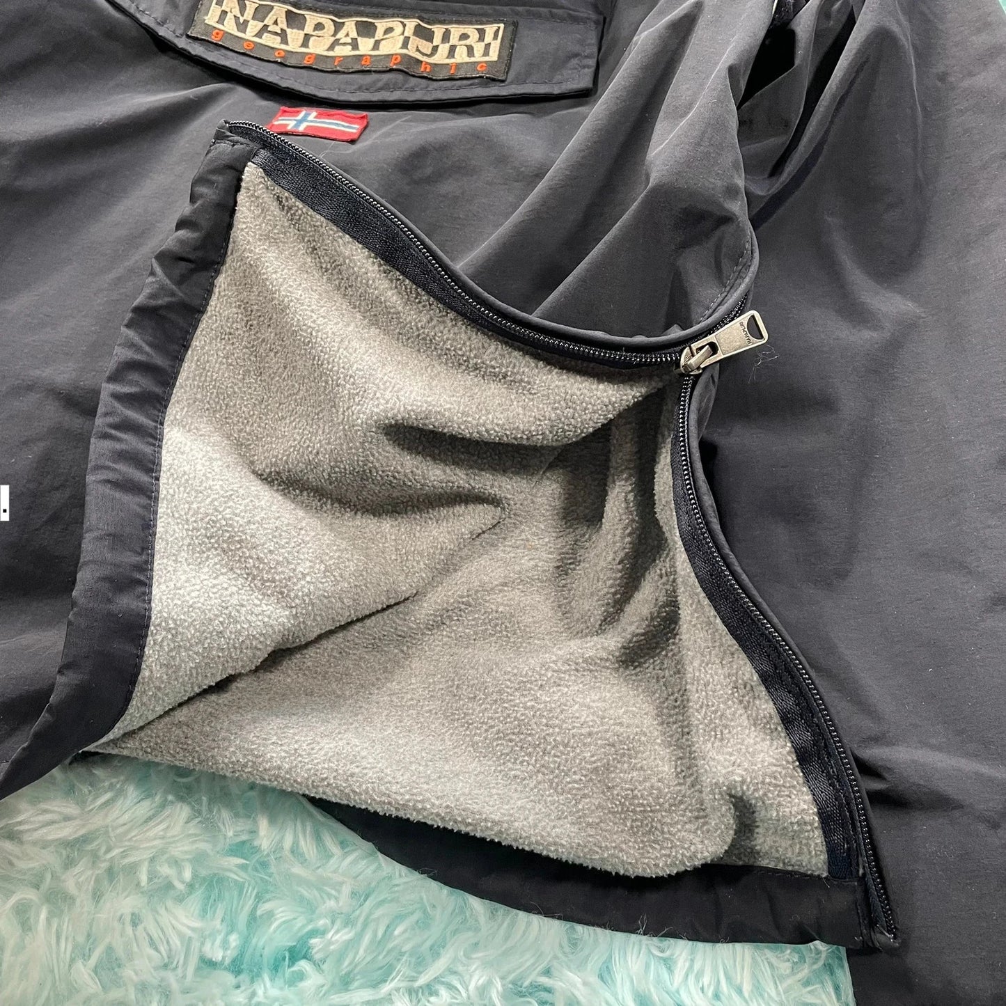 Vintage Navy Napapijri Fleeced Jacket - Size 10