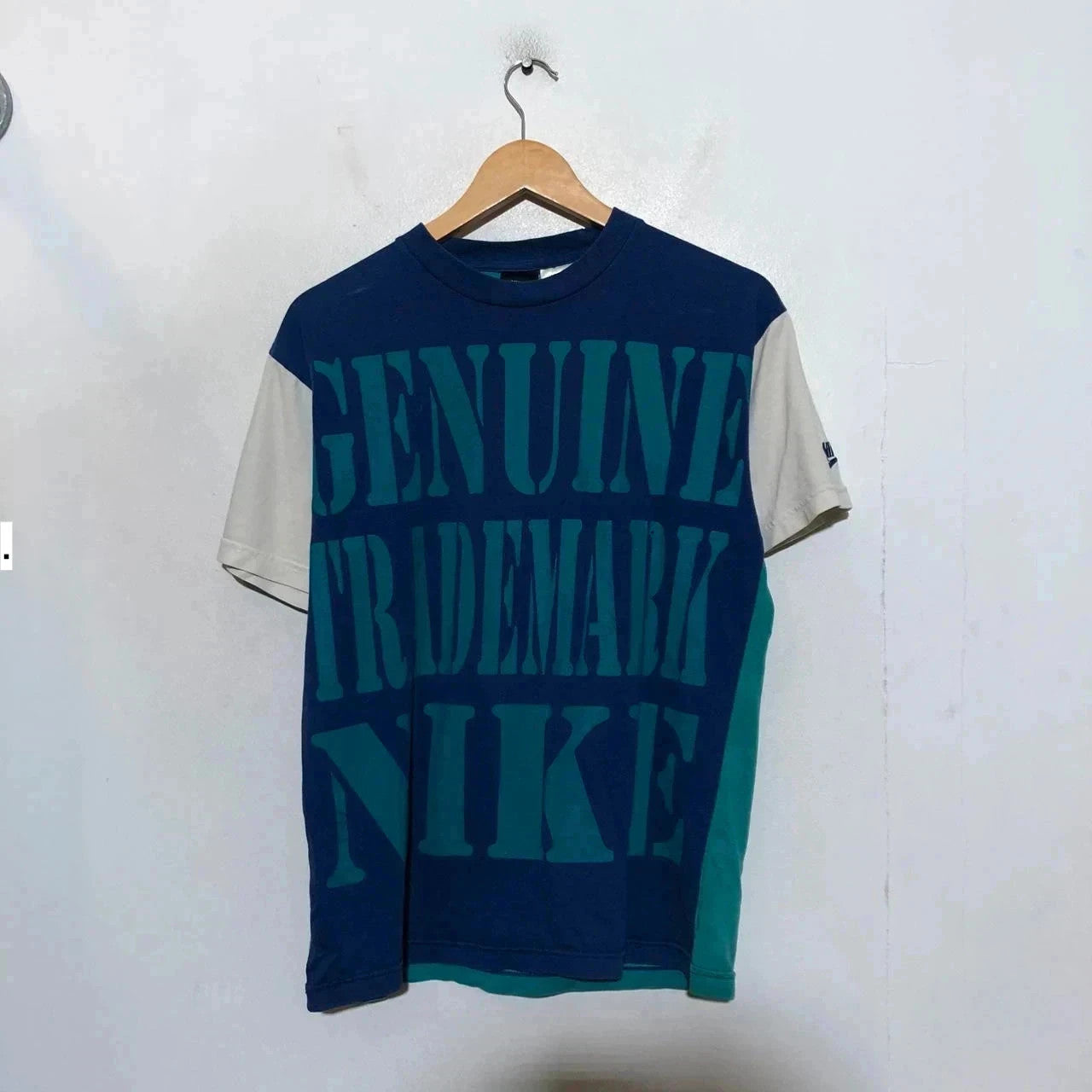 Rare Vintage 90s Blue Nike Graphic Print T Shirt - Medium