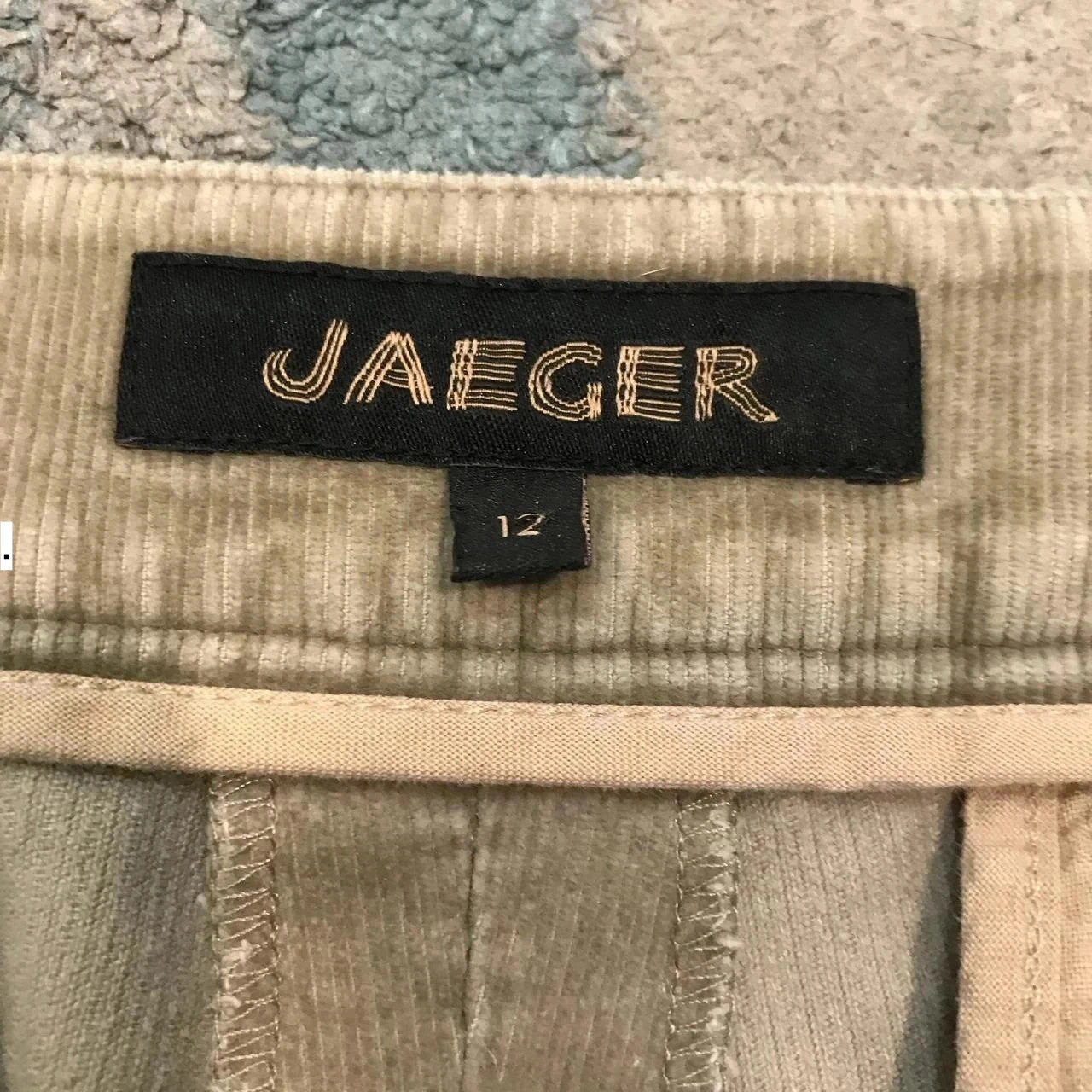 Beige Jaeger Corduroy Trousers - Size 12