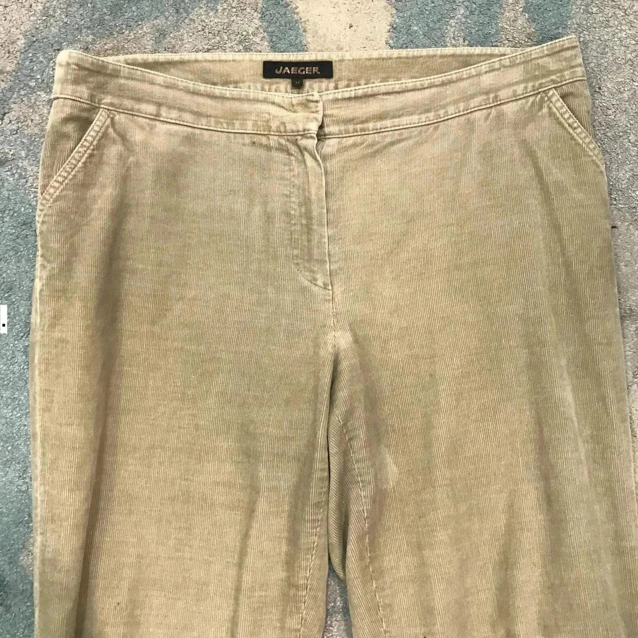 Beige Jaeger Corduroy Trousers - Size 12