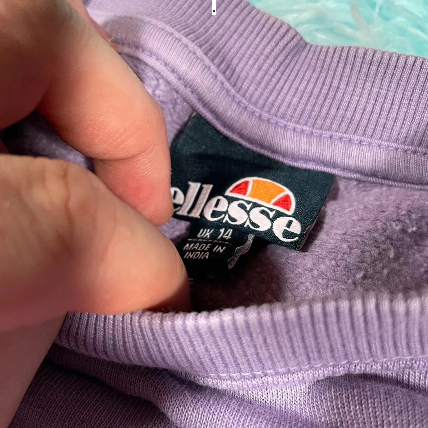 Purple Ellesse Sweatshirt Spellout - Size 14