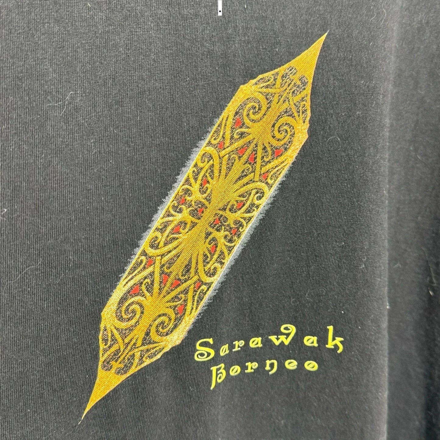 Vintage Black Sarawak Bornee Graphic T Shirt - Medium