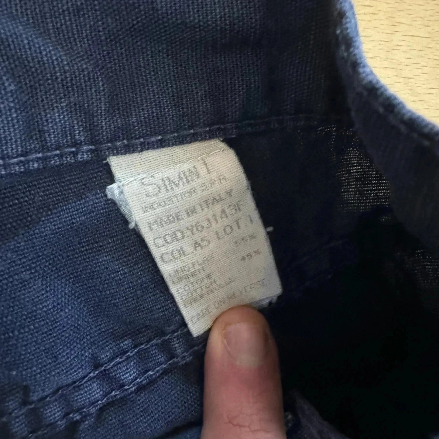 Vintage 90s Navy Armani Jeans Linen Trousers - 32W 30L
