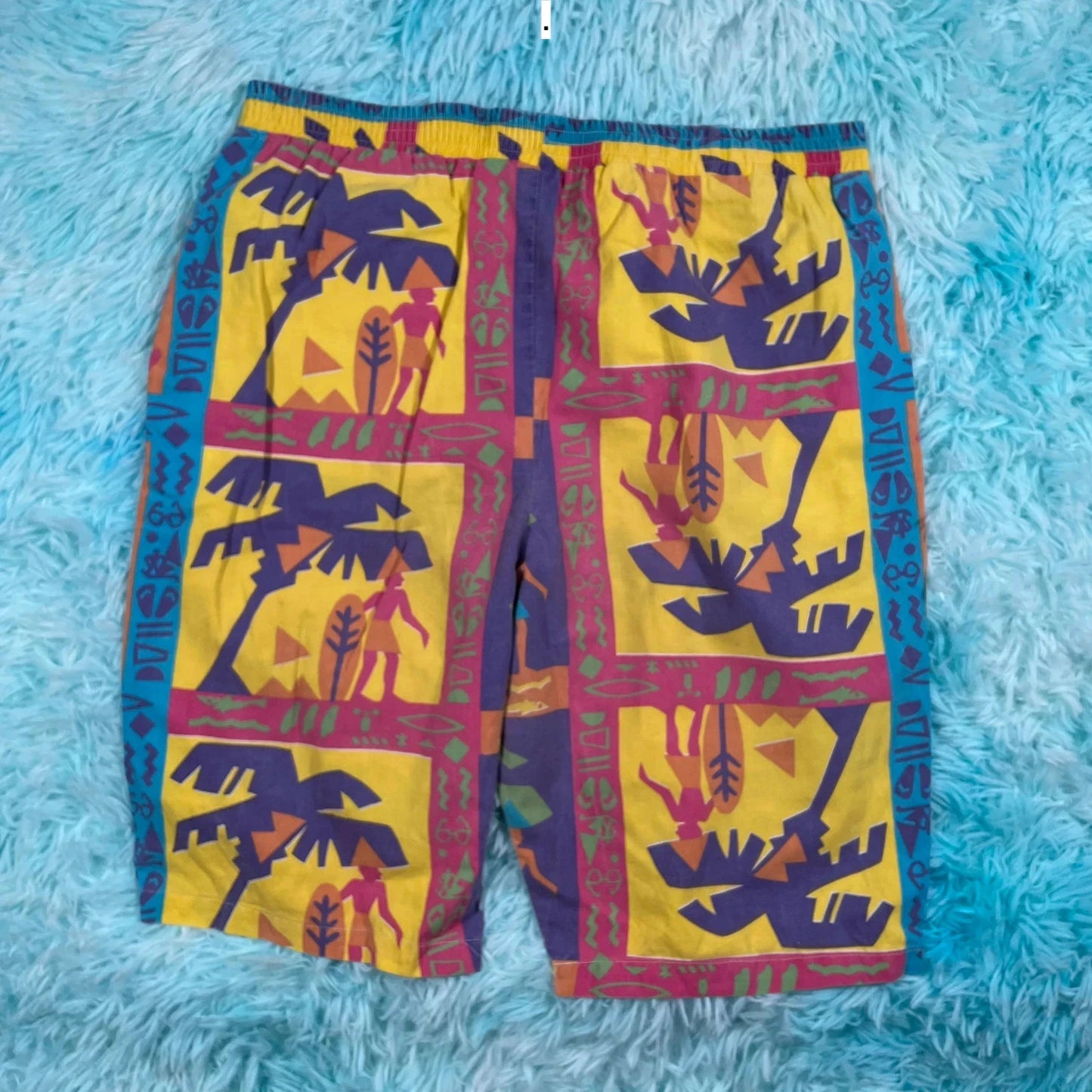 Vintage 90s Funky Pattern Shorts - Size 12