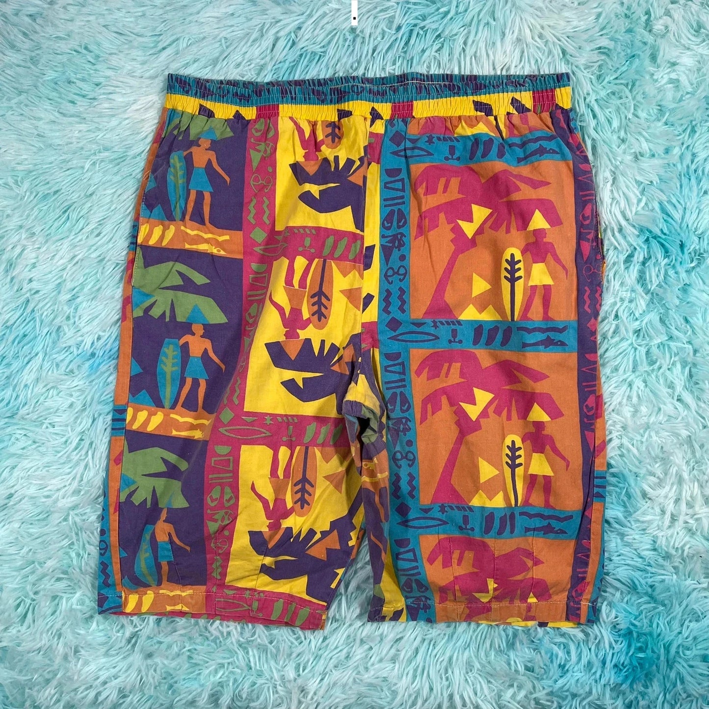 Vintage 90s Funky Pattern Shorts - Size 12