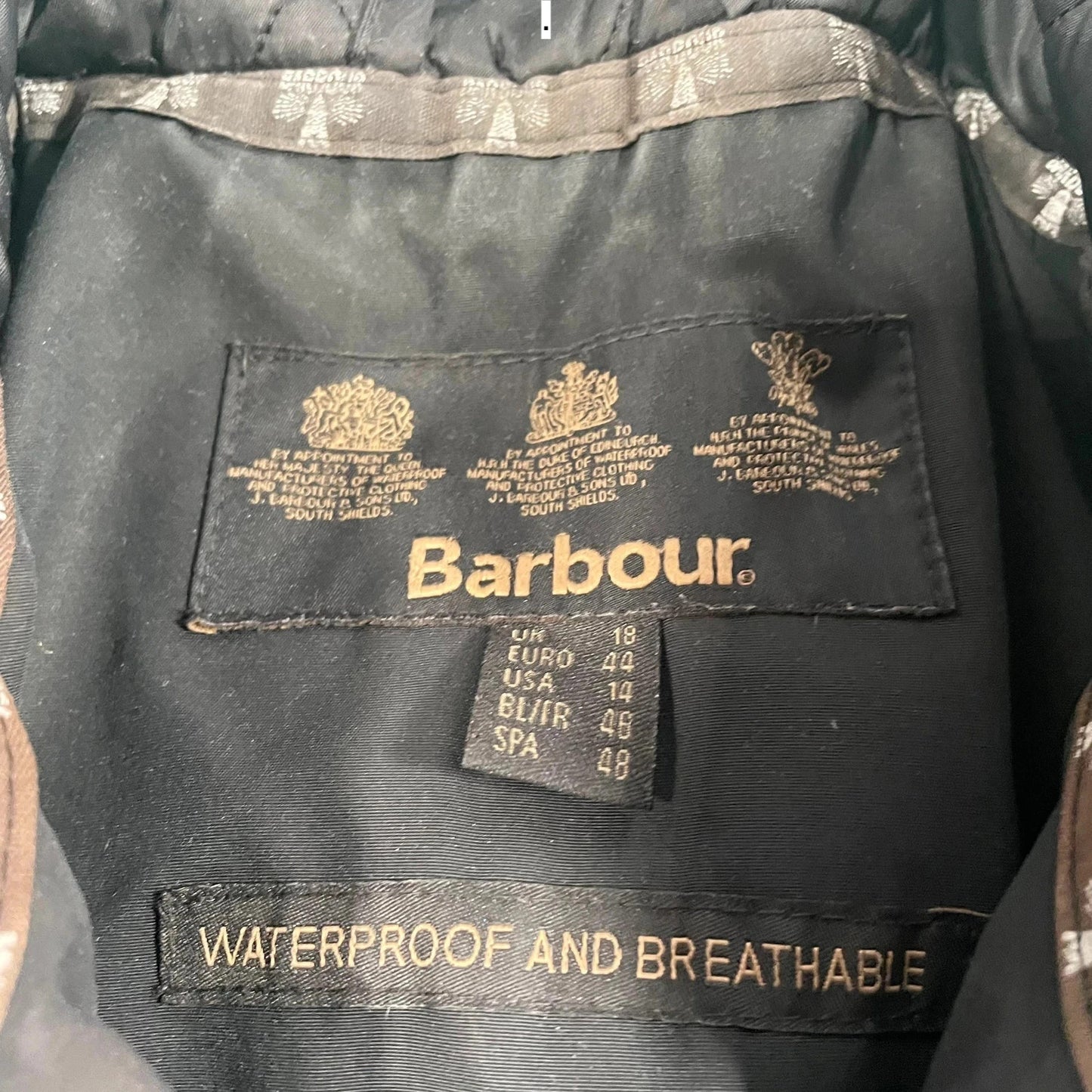 Black Barbour Raincoat - UK18