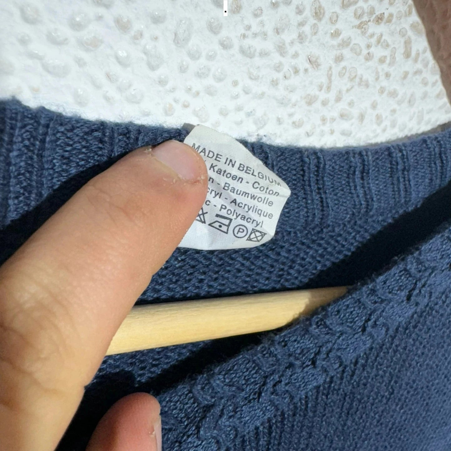 Vintage 90s Navy Funky Patterned Knitted Jumper - XXL