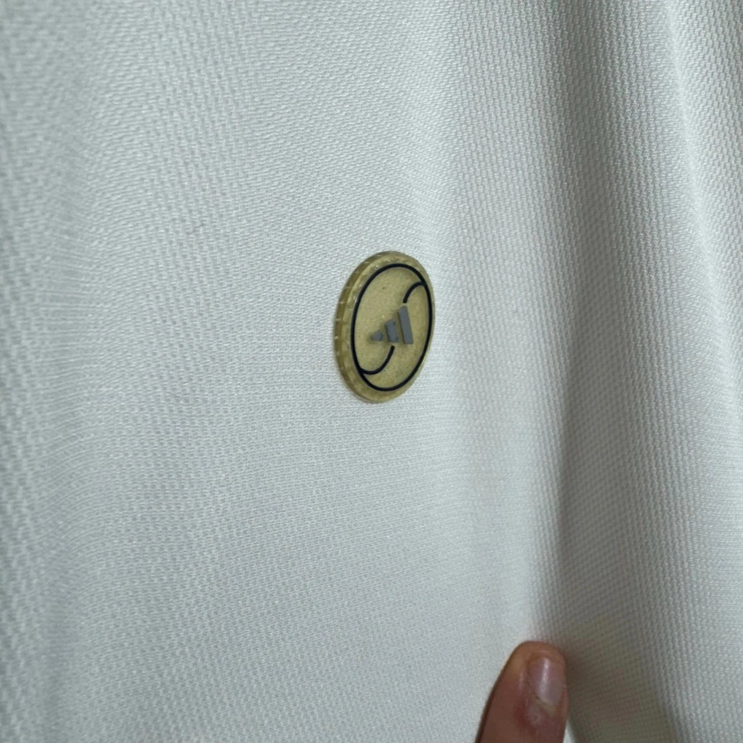 Vintage 90s White Adidas Tennis Polo Shirt - Large